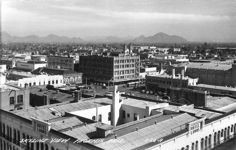 RPPC Postcard Arizona Phoenix Skyline View 1940s Cook 23-3934