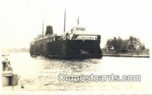 Real Photo Ludineton, Michigan, MI USA Steam Ship 1945 postal used 1945