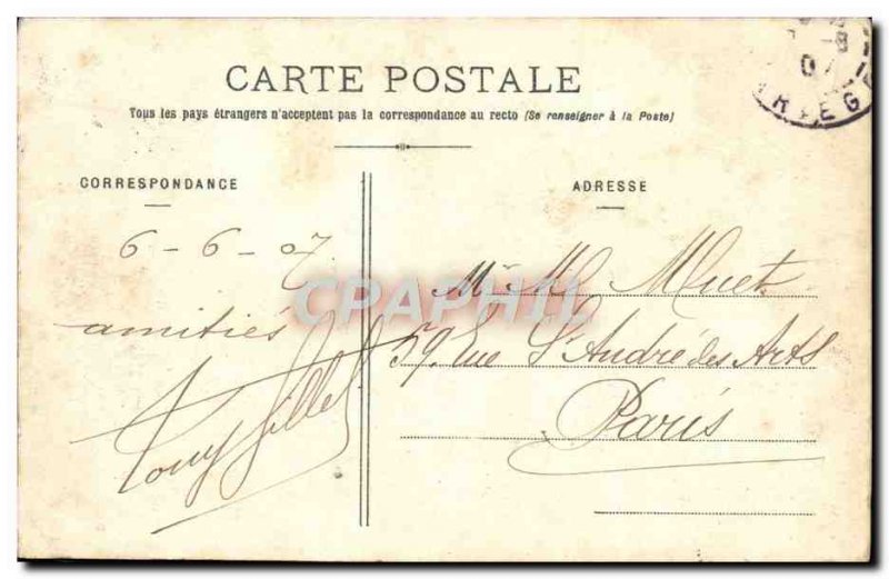 Old Postcard Rock of Foix Foix