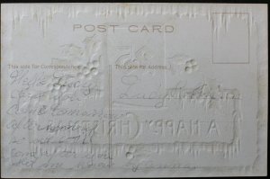 Happy Christmas Holly Embossed