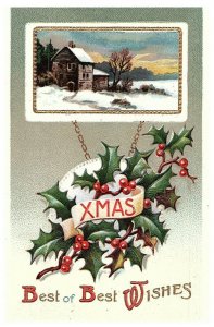 XMAS Christmas Best of Best Wishes International Art Co Postcard 1910