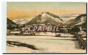 Old Postcard Digne General view under the snow