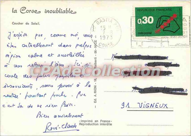 Modern Postcard Corsica Sunset