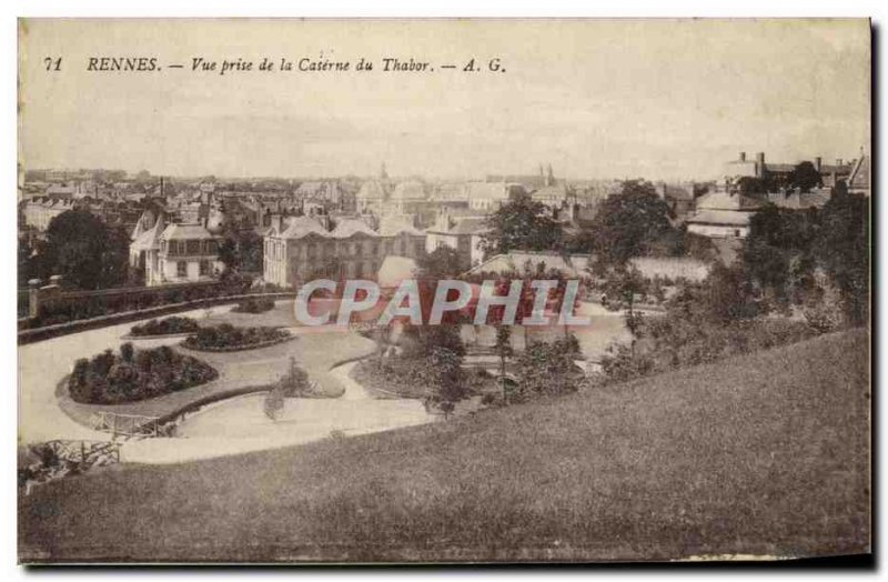 Old Postcard Rennes View from the Barracks Tabor