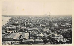 Guayaquil Ecuador Panorama Signed Real Photo Postcard