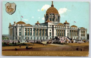 Little Rock AR~Air View State Capitol~Gold Leaf Embossed~Vintage 1910 Postcard