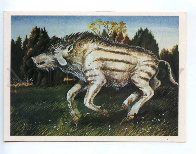 237827 RUSSIA Chevereva Dinosaurs Entelodon old postcard