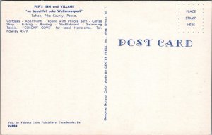 Postcard Pep's Inn + Village Lake Wallenpaupack Tafton Pike County PA