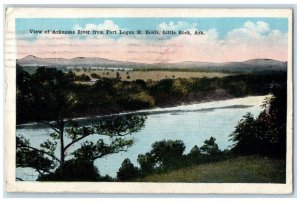 1918 View Arkansas River From Fort Logan Little Rock Arkansas Vintage Postcard