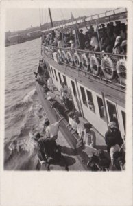 People On Sightseeing Boat Greece ?? Real Photo