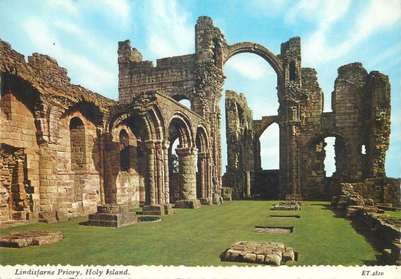 Postcard Europe Uk England Holy Island Lindisfarne priory ruins