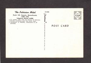 MA The Patrician Motel Hyannis Pool Mass Massachusetts Cape Cod Postcard Mass