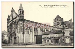 Postcard Old Saint Jouin de Marnes Deux Sevres general view of the church XI ...