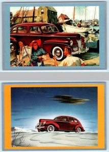 2 Vintage 1990 Postcards ~ 1940-41 FORD AUTOMOBILE Advertising Touring America