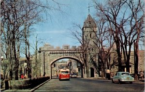 St. Louis Gate Forms Part of Enclosing Wall Circling Old Quebec Postcard PC133