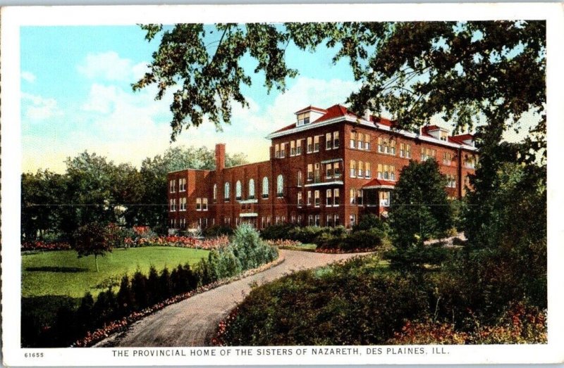 1920s Provincial Home of the Sisters of Nazareth Des Plaines Ilinois Postcard
