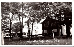 Real Photo Postcard Beechpoint Lodge in Allegan, Michigan