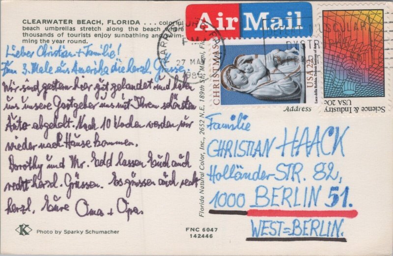 Clearwater Beach Florida Vintage Postcard C351