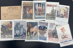 10 Great War Artistic Posters Postcards Complete Set Collection Patriotic WWI