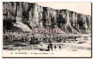 Old Postcard Le Treport Beach and the cliff