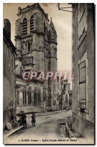 Postcard Old St Bris Yonne Side Church Facade and Bell Tower