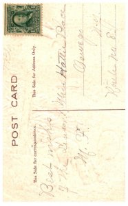 Santa Claus ,  Date on Pole,   Deer Feeding