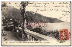 Old Postcard Menton Garavan The Bay Of Taking The Terrasses De La Villa