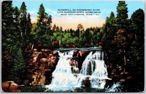 Waterfall On Gooseberry River Lake Superior North Shore Drive Minnesota Postcard