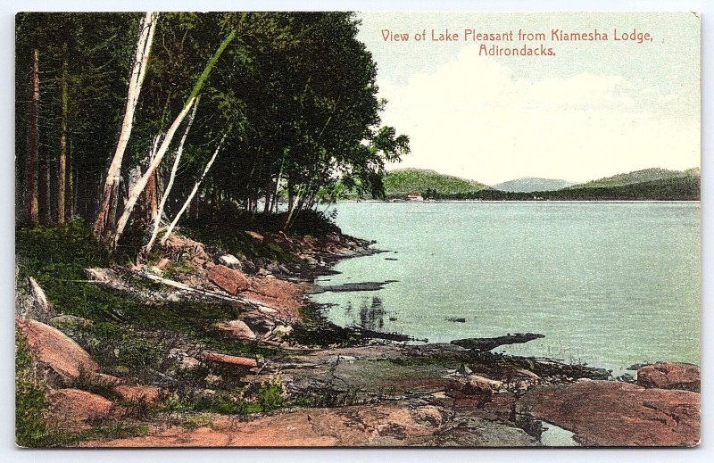 1915 Lake Pleasant View From Kiamesha Lodge Adirondacks Mts. NY Posted Postcard