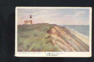 NANTUCKET CAPE COD MASSACHUSETTS SIASCONSET LIGHTHOUSE VINTAGE POSTCARD