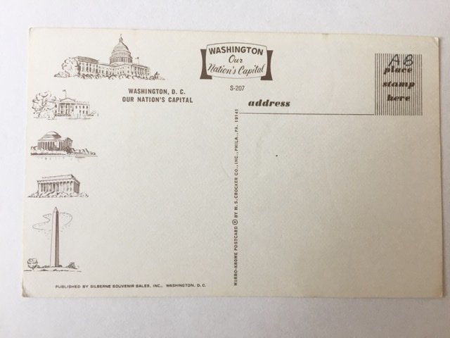 Washington DC map from the 1960s