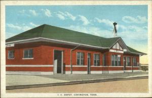 Covington TN I.C. Depot RR Train Station c1920 Postcard