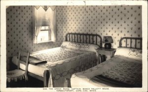 Yarmouthport Cape Cod Mass MA Captain Bangs Hallett House Bedroom RPPC PC