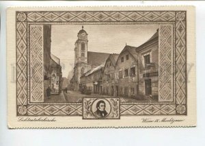 438659 AUSTRIA Vienna composer Schubert Church Cafe Marktgasse Vintage postcard