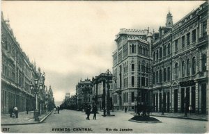 PC CPA BRAZIL, RIO DE JANEIRO, AVENIDA CENTRAL, VINTAGE POSTCARD (b11355)