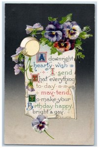 Delafield Wisconsin WI Postcard Birthday Flowers Winsch Back Embossed c1910's