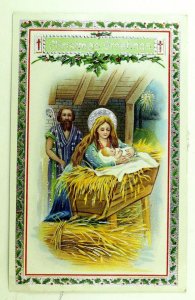 Circa 1910 Fabulous Christmas Religious Mary Baby Jesus Fab Vintage Postcard F1