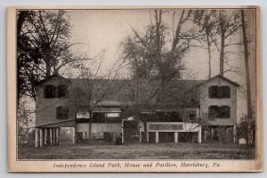 Harrisburg PA Independence Island Park House And Pavilion c1907 Postcard J38