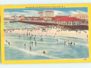 Linen BEACH SCENE Ocean City New Jersey NJ AE9461