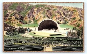 RPPC HOLLYWOOD, CA California ~ HOLLYWOOD BOWL 1940 Hand Colored Martin Postcard