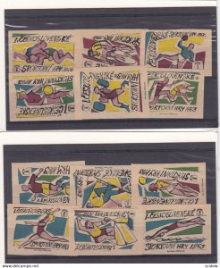 12 Ceskoslovenske Sport Poster Stamps , 1963