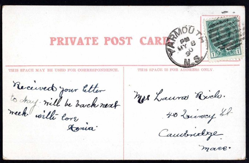 Nova Scotia YARMOUTH The Light Pub Parker Private Post Card pm1909 - DB