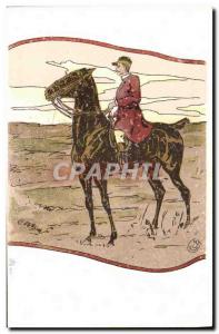 Postcard Old Dogs Dog Hunting hounds has Horseman Horse