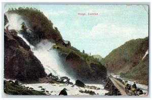 Odde Hardanger Norway Postcard Laatefos Water Falls Scene c1910 Posted