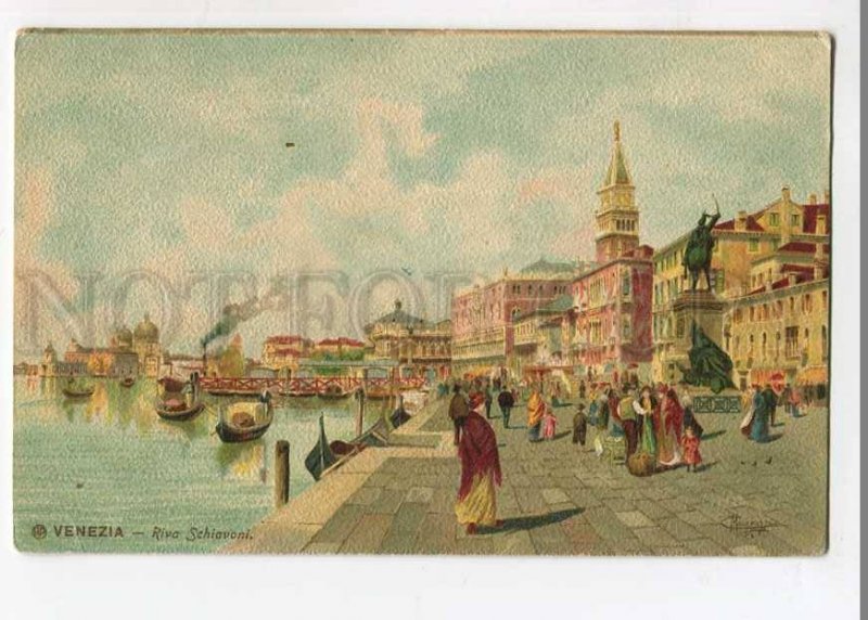 3058481 ITALY Venezia Riva Schiavani by Mernegazzi lithograph