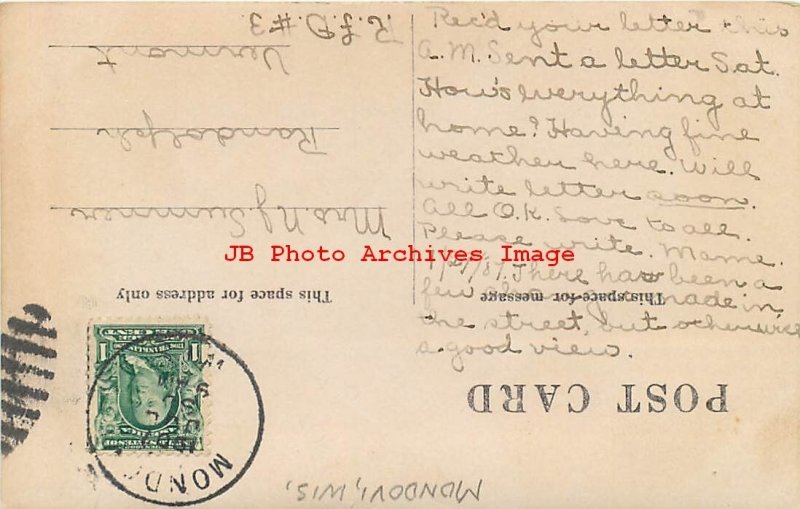 WI, Mondovi, Wisconsin, RPPC, Eau Claire Street North, 1907 PM, Photo