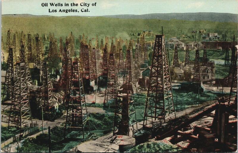 Oil Wells Los Angeles CA California Postcard E46 UNUSED