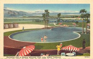 Willard Linen Postcard; Swimming Pool at Shadow Mountain Club, Palm Springs CA