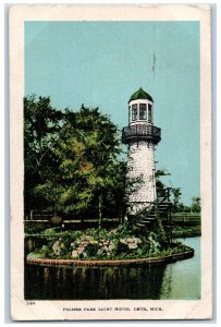1907 Palmer Park Lighthouse Lake River Grove Tower Detroit MI Posted Postcard 