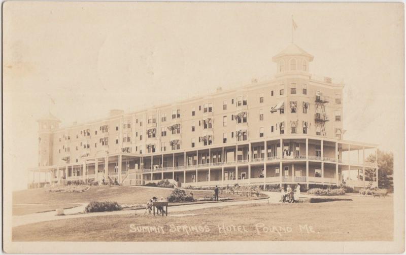 Maine Me Real Photo RPPC Postcard 1918 POLAND Summit Springs Hotel People